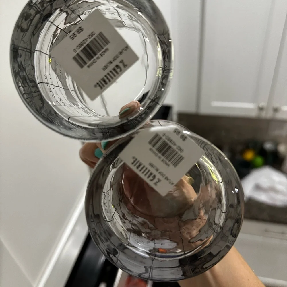 Z Gallerie Silver Map Cocktail Shaker, ice bucket and 4 glass set - discontinued